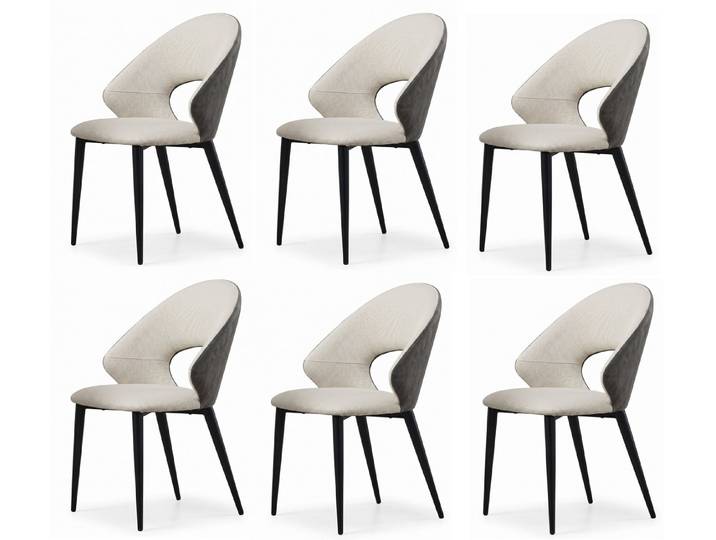 JVmoebel Sitzgruppe Moderne Beige Esszimmerstühle Designer 6-er Set Luxus Stühle, (6-tlg., 6-tlg)