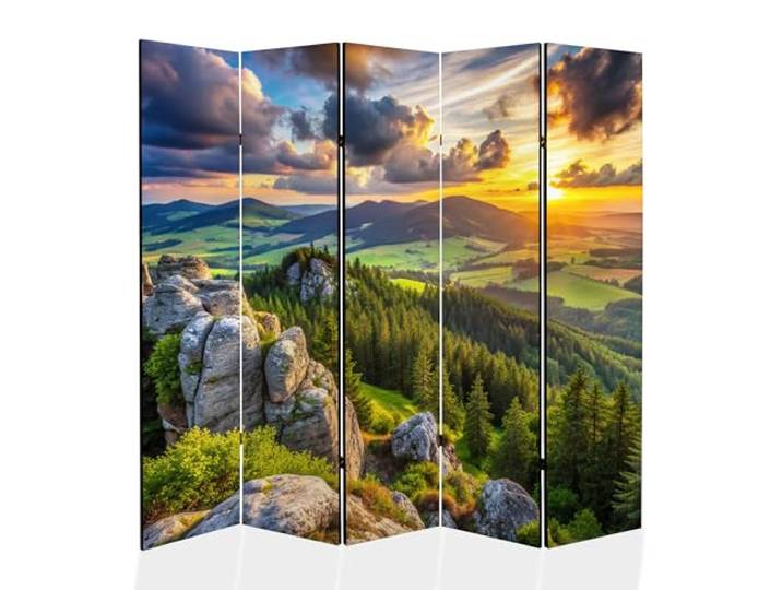 framed concept - Paravent Raumteiler Holz 225x172 cm, 5-teilig beidseitig, Sichtschutzwand