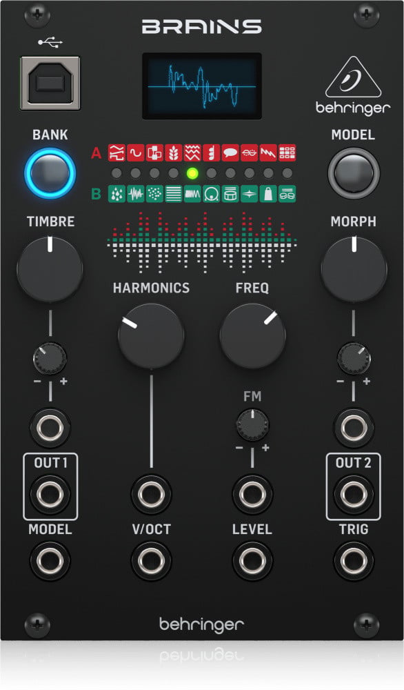 Behringer BRAINS digitale synthesizer, 16-bit, zwart met OLED-display