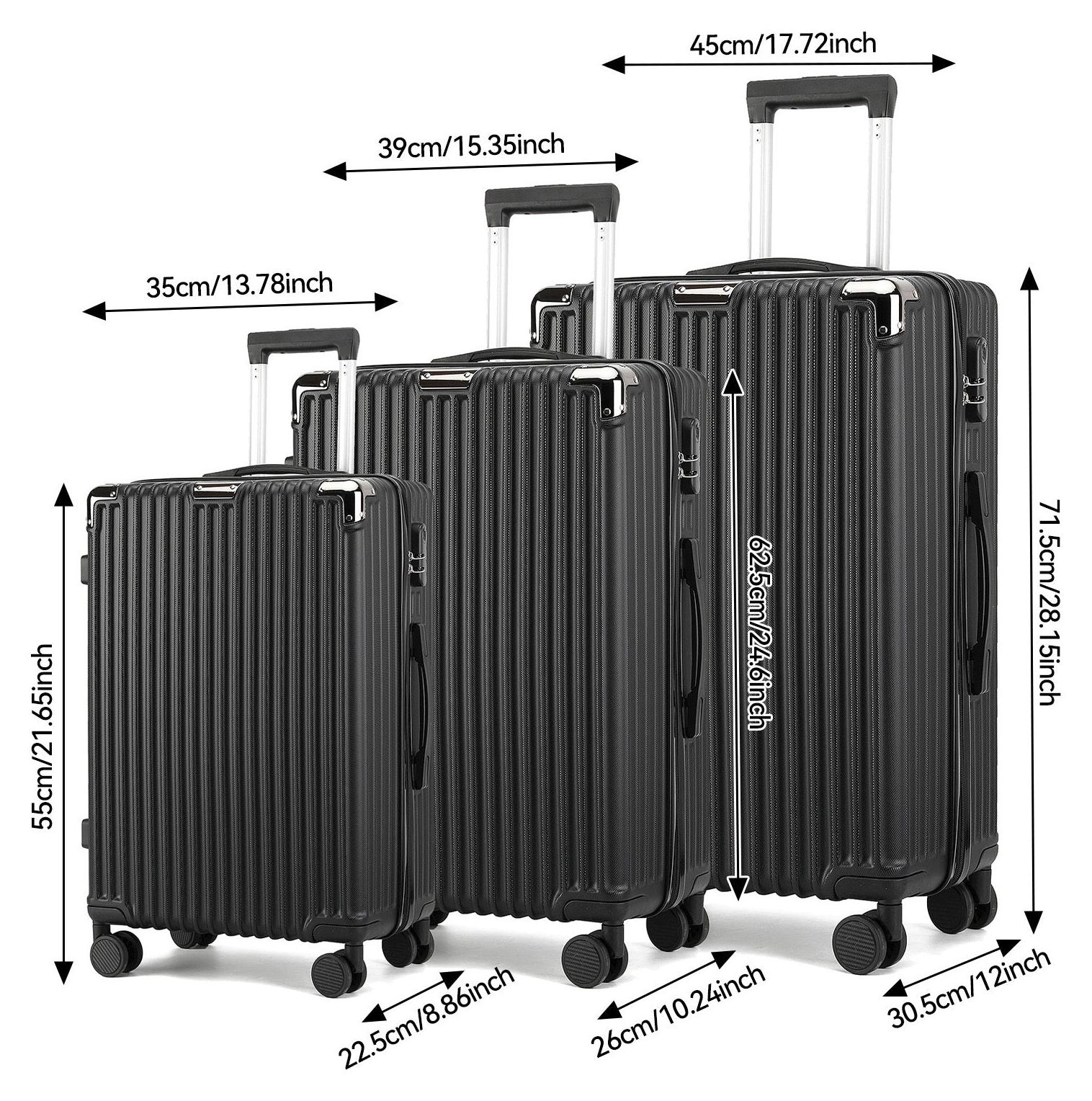 Koffer - Reisekoffer - Trolley - Handgepäck - Hartschalenkoffer - ABS-Hartschale - TSA-Zahlenschloss - 4 Rollen