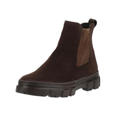 Stiefelette PAUL GREEN "Paul Green Stiefelette Veloursleder/Textil", Damen, Gr. 41, Textil, mocca, Textil, Veloursleder, Schuhe Stiefelette