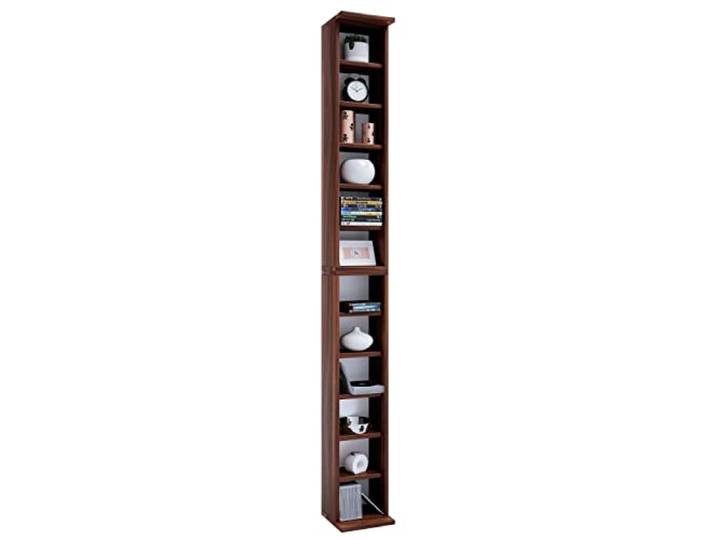 VCM Houten CD DVD Stand Opslag Staande Boekenkast Decoratie Plank Bigol Kern-Notenboom