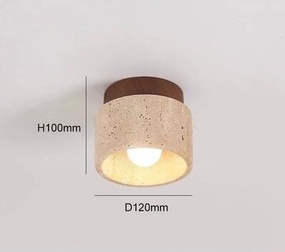Uplift Picks Nordic Glow Travertine Stone LED Wall Sconce c natural Light