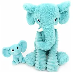 Les Déglingos Dimoitou The Elephant Mum&baby Aqua Blue