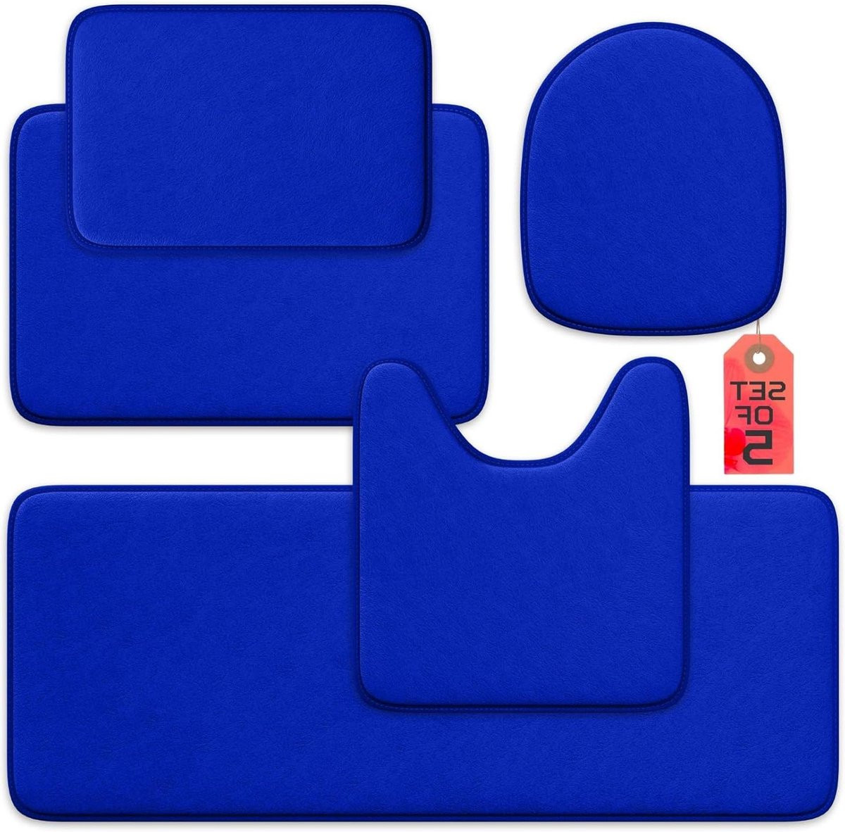 Luxe 5-delige badkamerset Badkamer Comfort in blauw