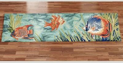 Trans Ocean Import Co Inc Tails of the Sea Rug Runner Multi Cool 2' x 8', 2' x 8', Multi Cool