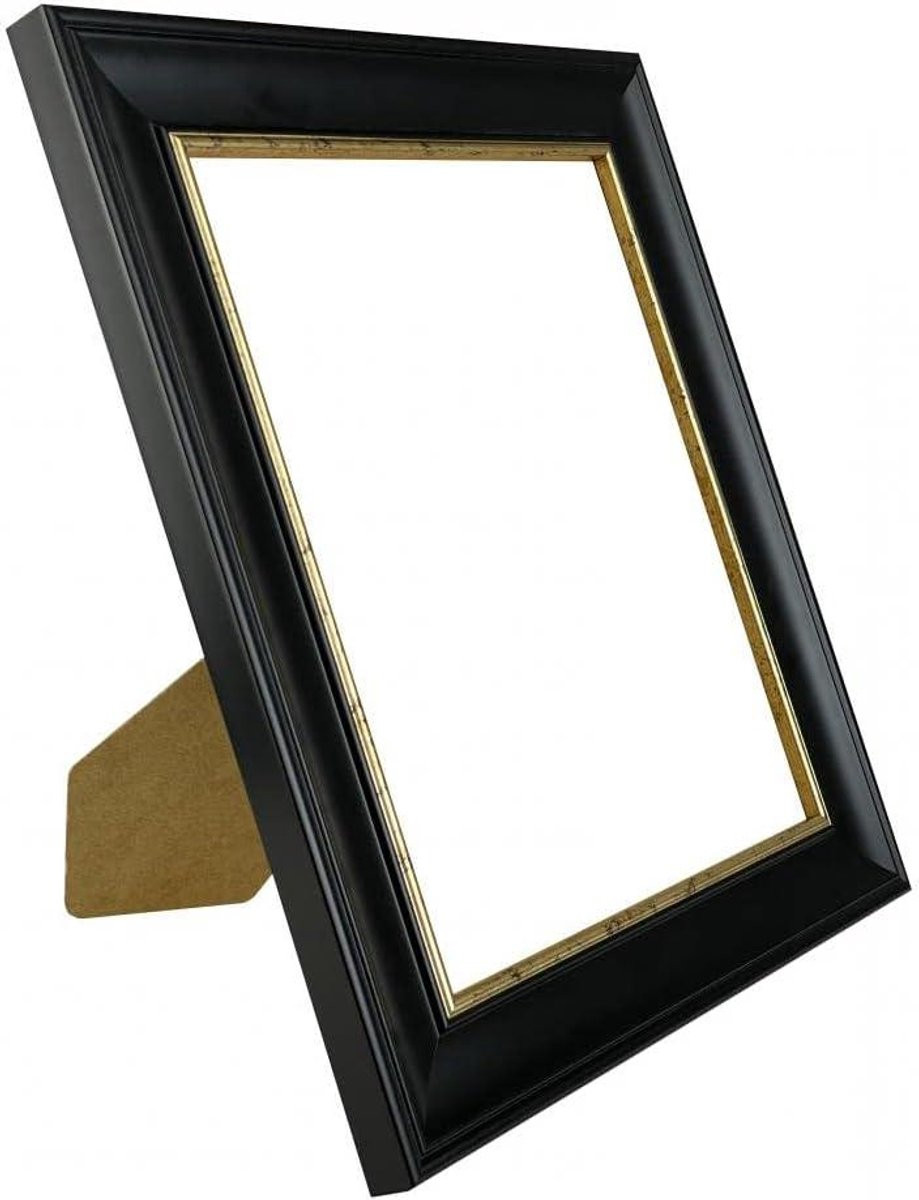 Scandi Fotolijst A4 - Muurdecoratie - Crackle Goud Effect - Zwart