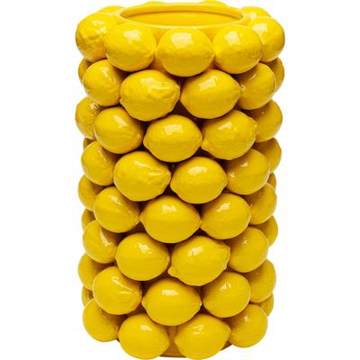 Tischvase KARE DESIGN "Vase Lemon Juice", gelb, B:26cm H:43cm T:26cm, Porzellan, Vasen