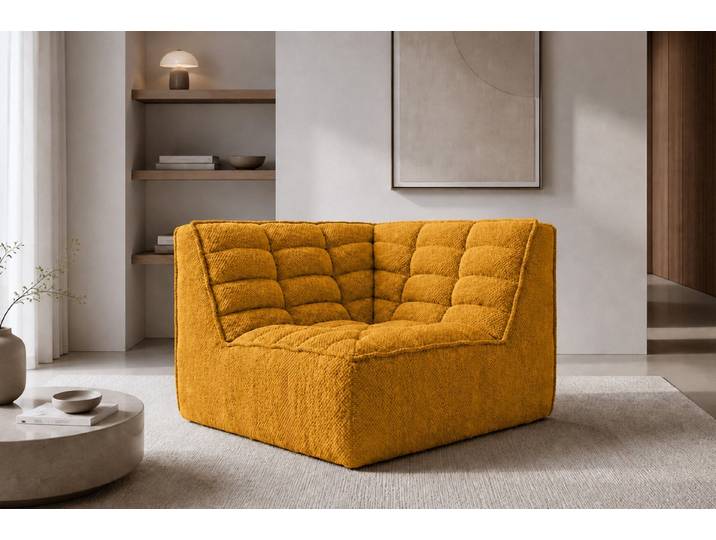 Kaiser Möbel Sofa-Eckelement Eckmodul aus POP-Plüschstoff, LAZY, modulares Eckelement, kombinierbar mit weiteren LAZY-Modulen