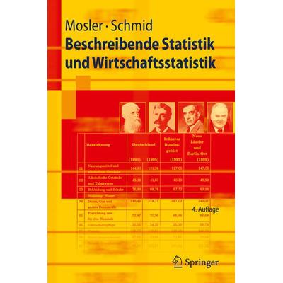 Beschreibende Statistik und Wirtschaftsstatistik, Taschenbuch von Karl Mosler,Friedrich Schmid, Springer Berlin, 978-3-642-01556-4