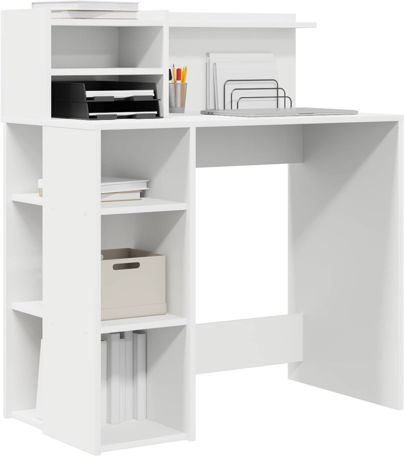 vidaXL Bureau Blanc Bois d'ingénierie 90 x 48 x 101,5 cm