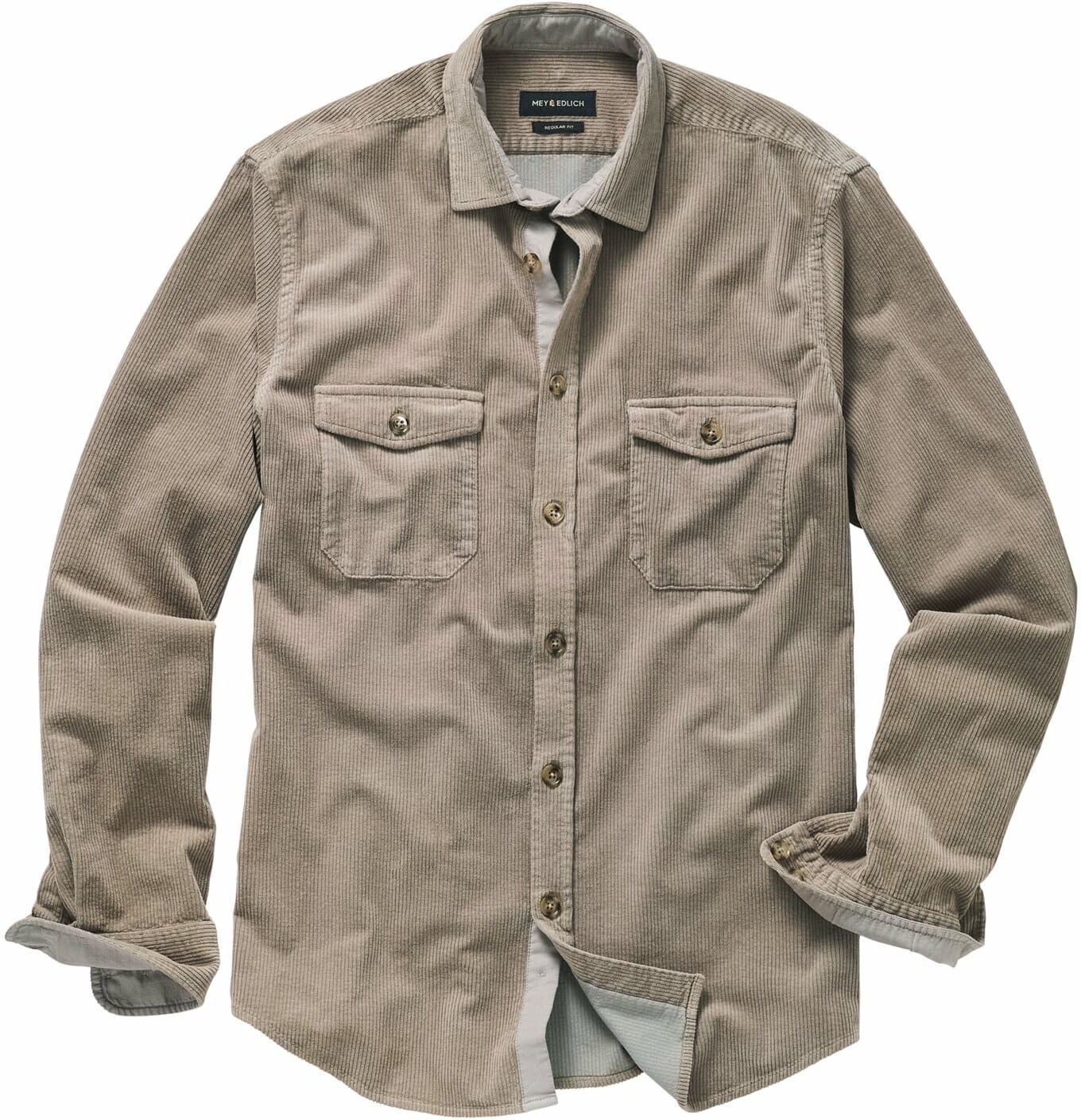 Mey & Edlich Samtrippen-Cordhemd Beige 41