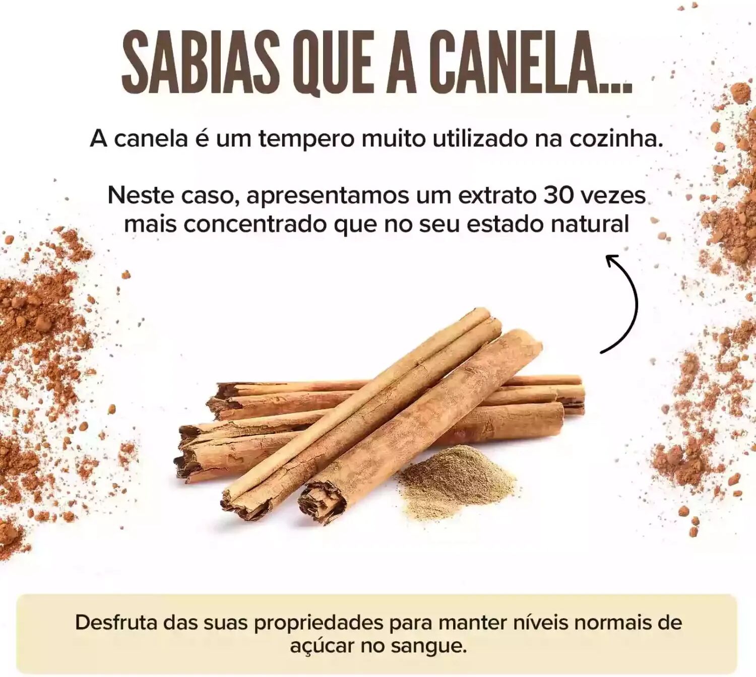 HSN Extrato de canela (30:1) em pó 150g - Diabéticos - Polvo - 375 Serviços