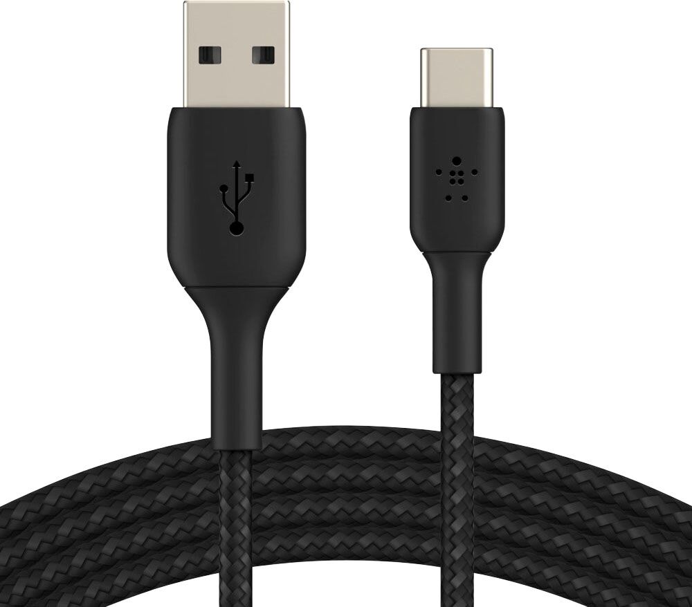 Belkin Smartphone-Kabel "USB-C/USB-A Kabel ummantelt, 1m", schwarz, 100cmcm, Kabel, Smartphone-Kabel
