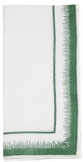 Saro Lifestyle Embroidered Border Cloth Napkins (Set of 4) - Decorative Dinner Napkins for Holiday Entertaining, Elegant Table Settings