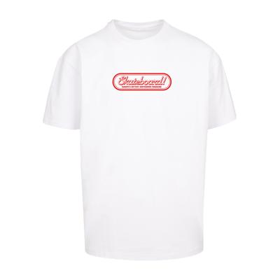 T-Shirt MERCHCODE "Merchcode The Skateboard Magazin Logo Oversize Tee", Herren, Gr. L, weiß, 100% Baumwolle, bedruckt, oversize, Rundhals, Shirts T-Shirt