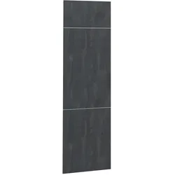 Vicco, Regal, Küchenfront R-Line, Schwarz Beton, 59.6 x 196 cm Möbelfront für den Kühlumbauschrank