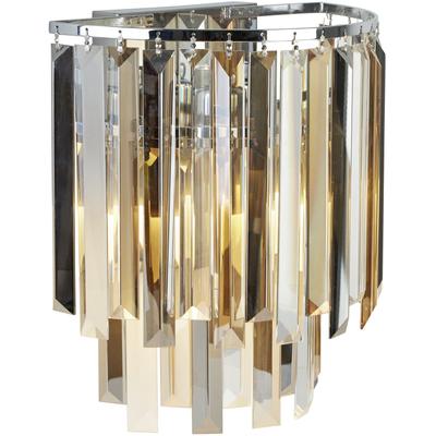 SEARCHLIGHT LED Bilderleuchte "Clarissa 2Lt Wandleuchte - Chrom- und Mischglas", chromfarben, klar, bernsteinfarben, H: 28cm, 1 Stk., Leuchten