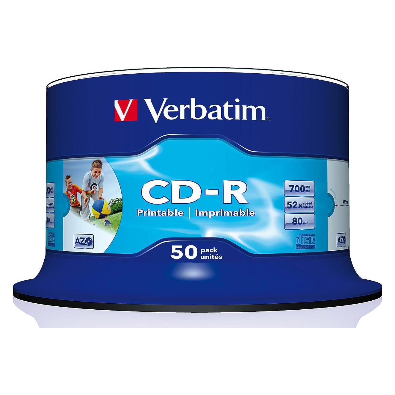 Verbatim CD-R, 700MB, 52x, Spindel, bedruckbar (50x) (43309)