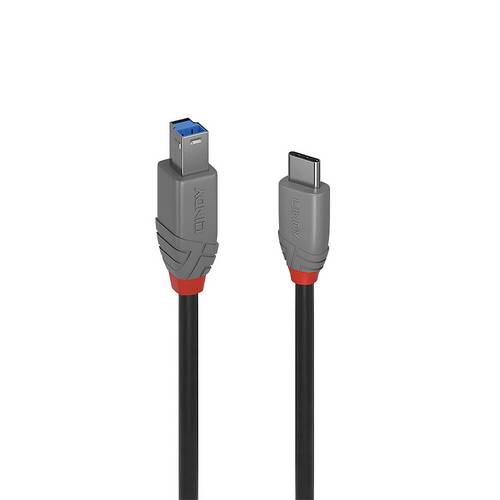 Lindy 36666 USB Kabel USB 3.2 Gen 1 (3.1 Gen 1) 1 m USB C USB B Schwarz Multimedia-Technik USB-Kabel
