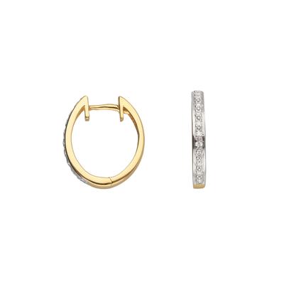 Paar Ohrhänger ADELIA´S "Damen 585 Gold Ohrringe Creolen mit Diamant Brillant", gold, Ohrringe, Damen, Damen, 0,07, Gold, mit Diamant / Brillant für Damen