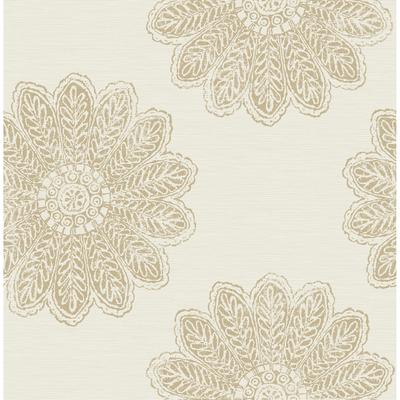 A-Street Prints Sol Light Brown Medallion Wallpaper
