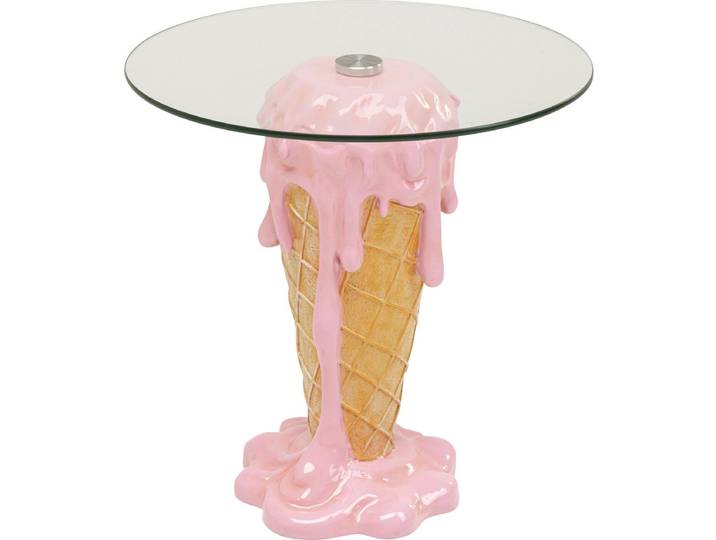 Bijzettafel ijs Ø48cm roze Kare Design