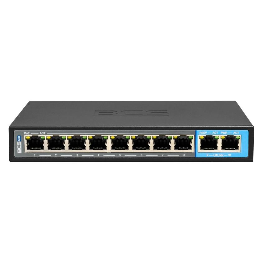 BCS BCS-B-SP0802G 8-Port PoE Switch mit exPoE Technologie 100Mbps (8 Ports) (BCS-B-SP0802G)
