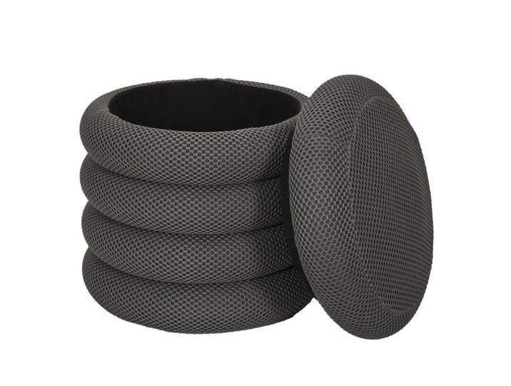 Pouf - HOME DECO FACTORY - Rangement - Pratique - Léger - Gris