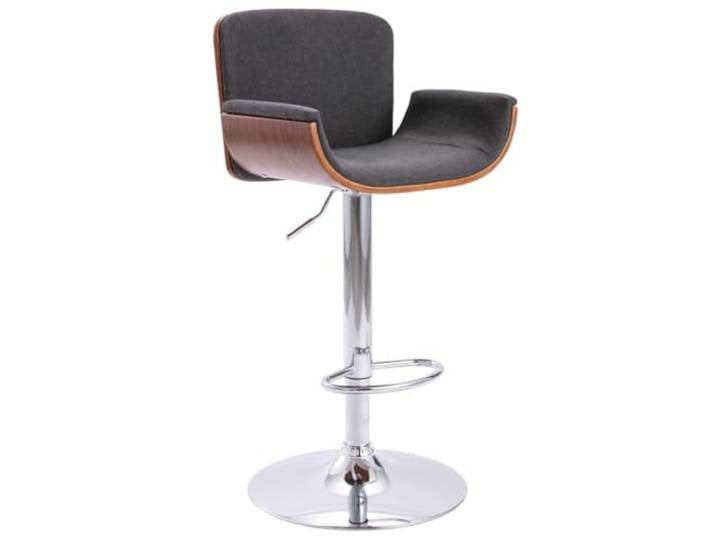 Barhocker Grau Stoff mit Holzgestell, Metallrahmen, Höhenverstellbar, Modernes Design, bequeme Polsterung, robuste Konstruktion, einfache Montage, 110 kg Belastbarkeit