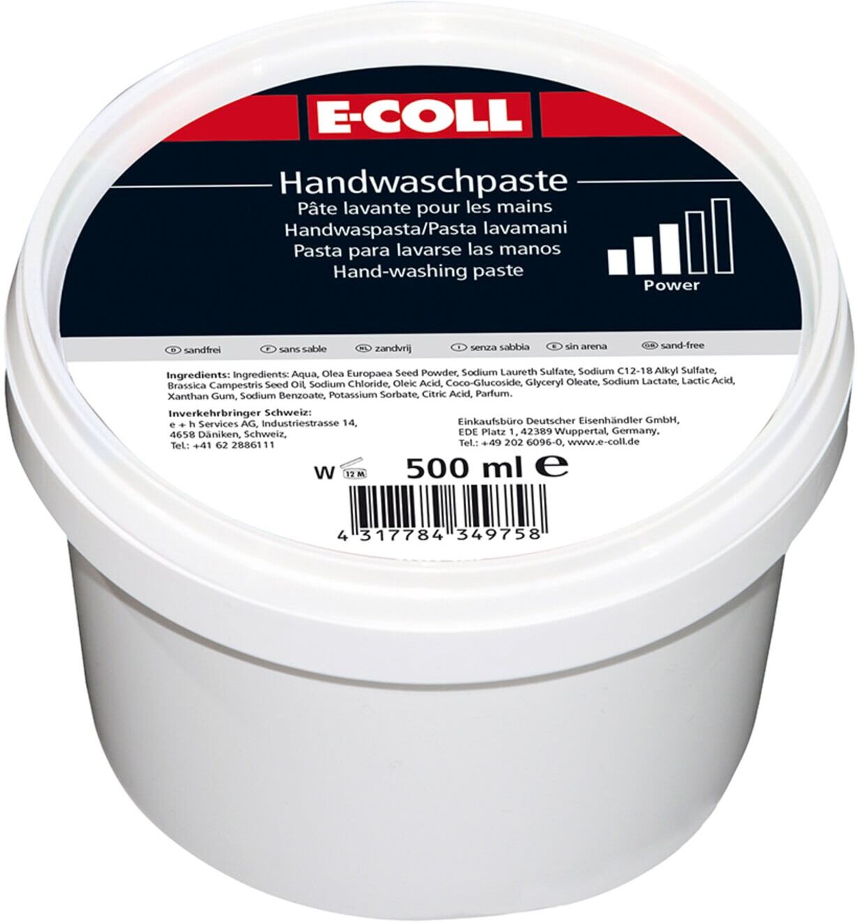 E-COLL Handwaschpaste 500ml Dose (4317784349758)