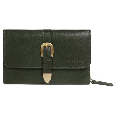 Geldbörse CHIEMSEE "CHIEMSEE Damen echt Leder", Damen, grün, Leder, leicht glänzend, unifarben, Kleinlederwaren, echt Leder