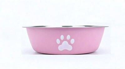 Uplift Essentials Stainless Steel Anti Slip Pet Feeding Bowl pink l