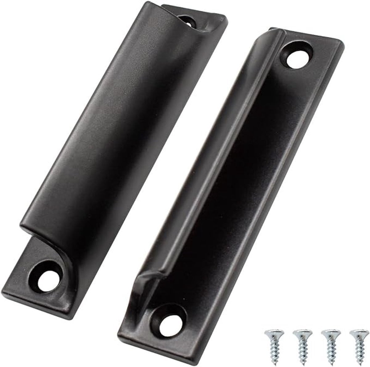 Set van 2 zwarte aluminium schuifdeurgrepen voor meubels en balkondeuren in modern design