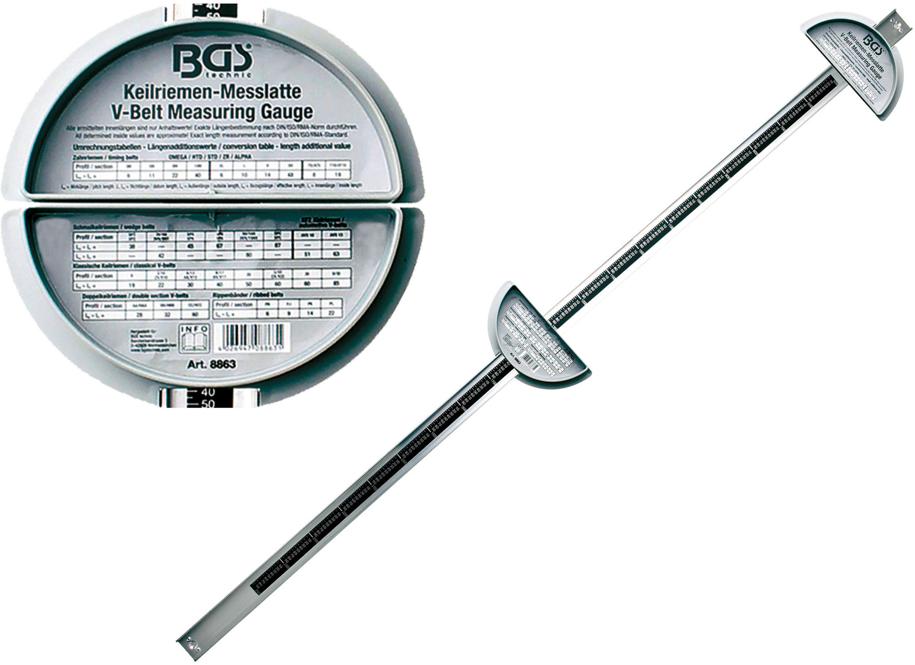 BGS Antriebsriemen-Messlatte ; BGS technic (8863)