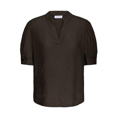 Kurzarmbluse SORBET "SORBET Bluse kurzarm SBFONTANELLE", Damen, Gr. LXL, chocolate martini, Blusen