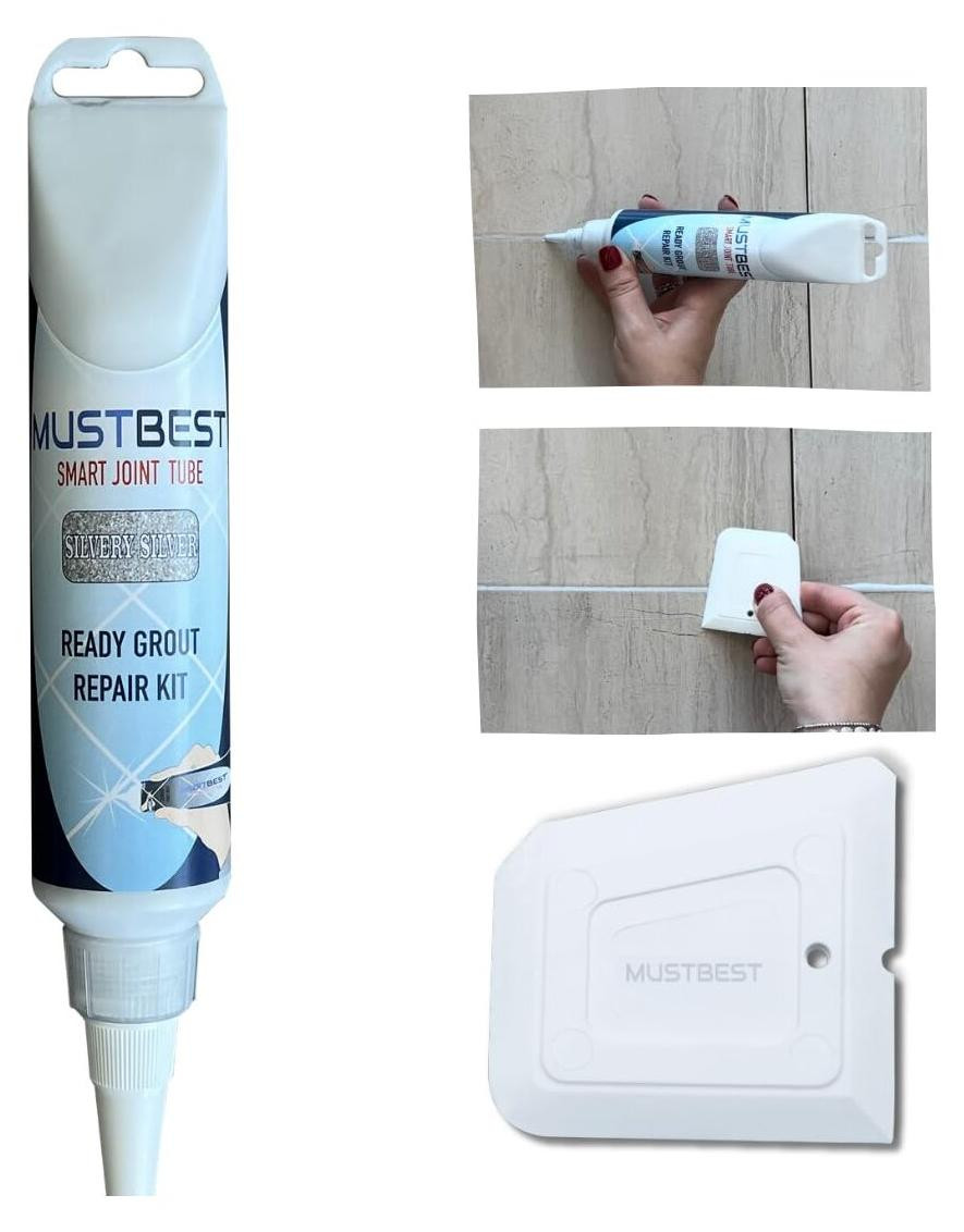 Must Best Sneldrogende reparatiemortel voor tegels, 160 ml, zilver