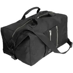 Reisetasche "HERMANN" Zwirn-Doppel-Pilot schwarz - schwarz