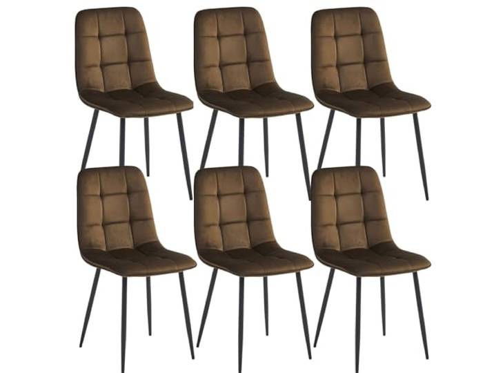 Colenis - Ela Esszimmerstühle - 6er Set - Braun - Samt - Für Esszimmer, Küche & Wohnzimmer - Modernes Design