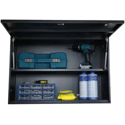 PROREGAL Werkzeugschrank ELEPHANT Metall hängend abschließbar Wandschrank 55x80x40cm 2 Ebenen Stahl mit Pulverbeschichtung Schwarz Hängeschrank