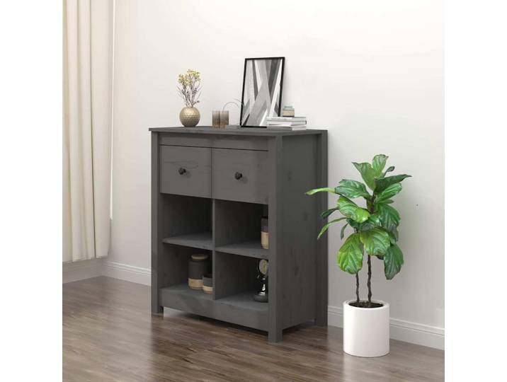 vidaXL Sideboard Gris 70x35x80 cm Pin massif