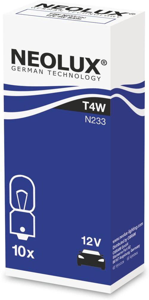Neolux Lampada secondaria T4W 12V, 4W, 10 Pezzo