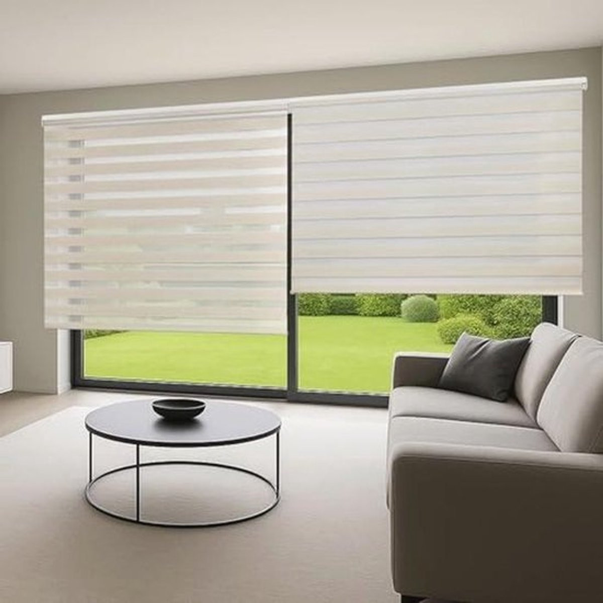 Dubbel gestoffeerd day and night rolgordijn voor ramen en deuren, 160 x 180 cm