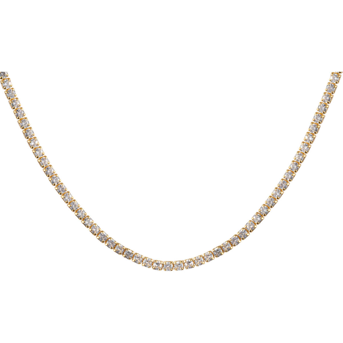 Jacques Lemans Tennis Kette Sterlingsilber vergoldet mit Zirkonia