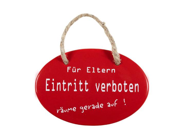 Münder Email Schild Eintritt für Eltern Verboten 11 × 7 cm