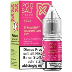 Strawberry Watermelon Kiwi NicSalt Liquid by Pod Salt Xtra 10ml / 10mg