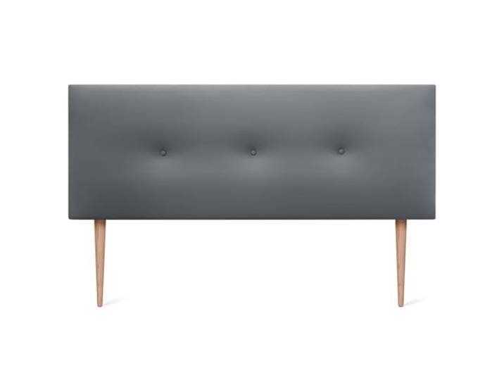 DHOME Kunstleder oder Acualine Stoff Kopfteil einfarbig mit Knöpfen MIT Beinen HIGH Range gepolstertes Luxus Kopfteil Bett (Kunstleder Grau, 160x105cm (Betten 150/160))