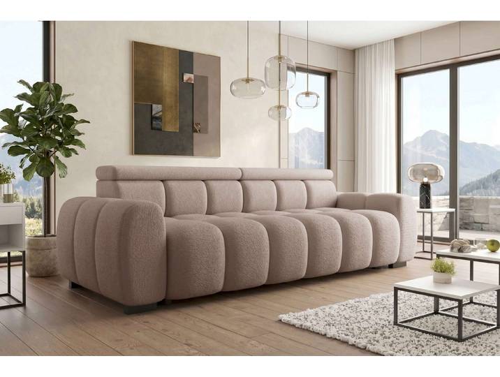 Sofa Dreams Big-Sofa Großes Sofa Santorin L-Form in Stoff, Sofa, Big-Sofa, Kopfteilverstellungen