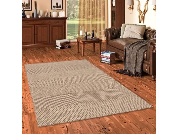 Tapis - PERGAMON - Rana - Laine naturelle - Beige moucheté - 120x180 cm