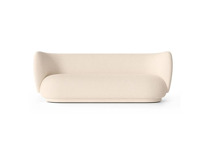Ferm Living Rico Sofa bouclé 3-Sitzer Wool bouclé offwhite